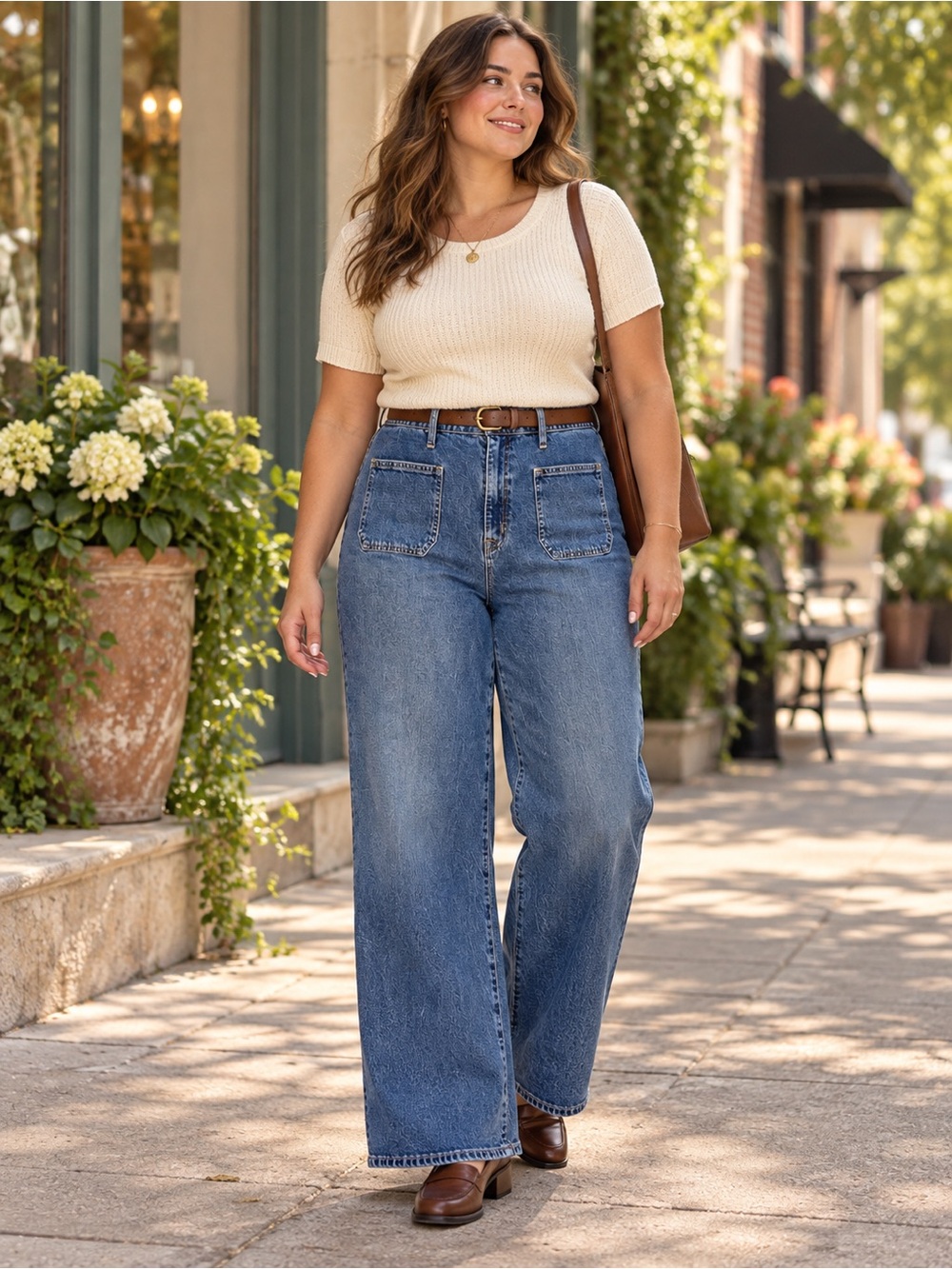 J.Crew Full-Length Wide-Leg Patch-Pocket Jeans Size 32